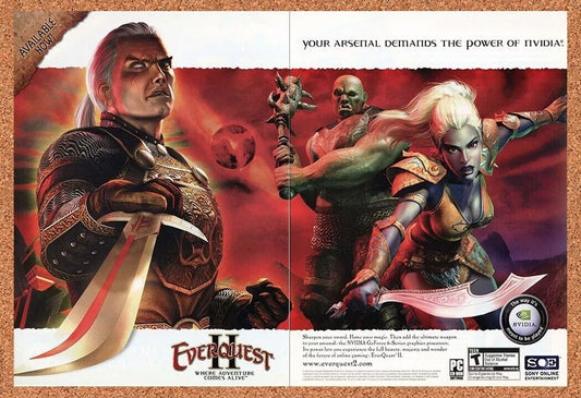 EverQuest 2 PC II Original 2006 Ad Authentic NVidia Sony MMO Video Game Promo