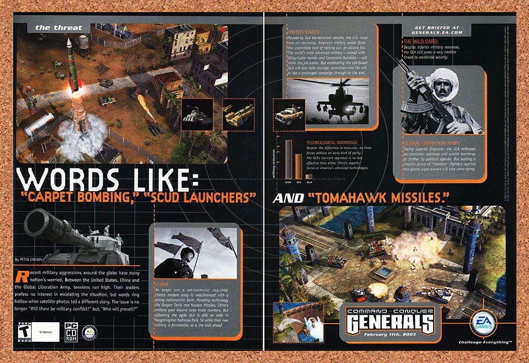 2003 Command & Conquer Generals PC Original Advertisement / Retro Promo vr1