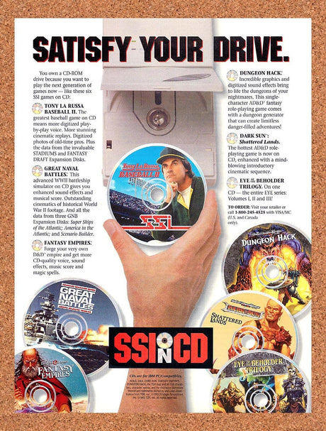 1994 SSI Games ON CD-ROM Original Advertisement / Retro Promo v3