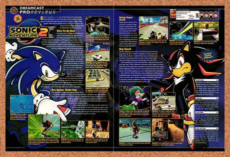 2001 Sonic Adventure 2 Dreamcast Original Advertisement / Retro Promo vr1