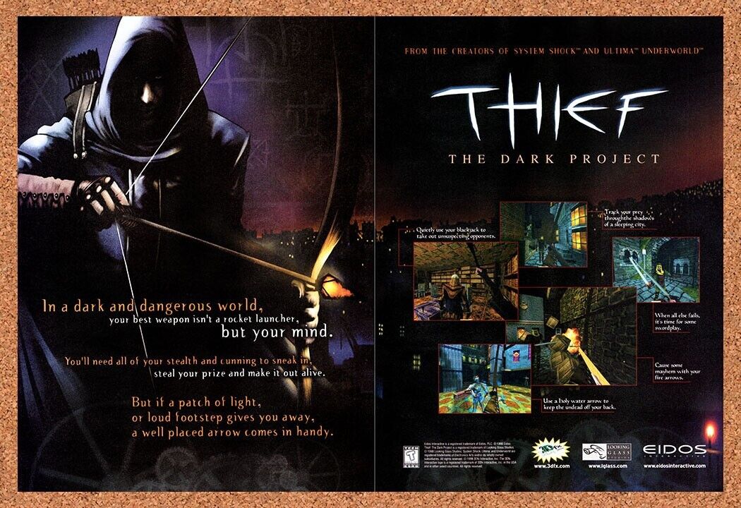 Thief The Dark Project Original 1998 Vintage Ad - Video Game Art Promo