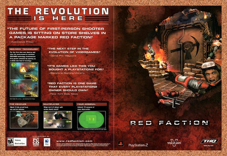 2001 Red Faction PS2 Original Advertisement / Retro Wall Art v4