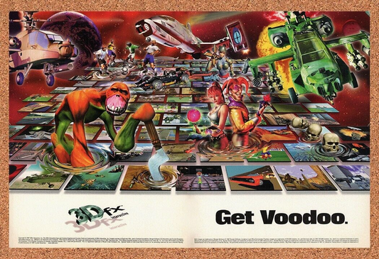 VooDoo 3DFX PC Graphics Original 1996 Ad Authentic Retro Tech Gaming Art Promo