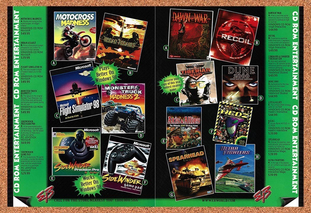 1998 EB Games PC Games & Accessories Original Advertisement / Retro Promo v15