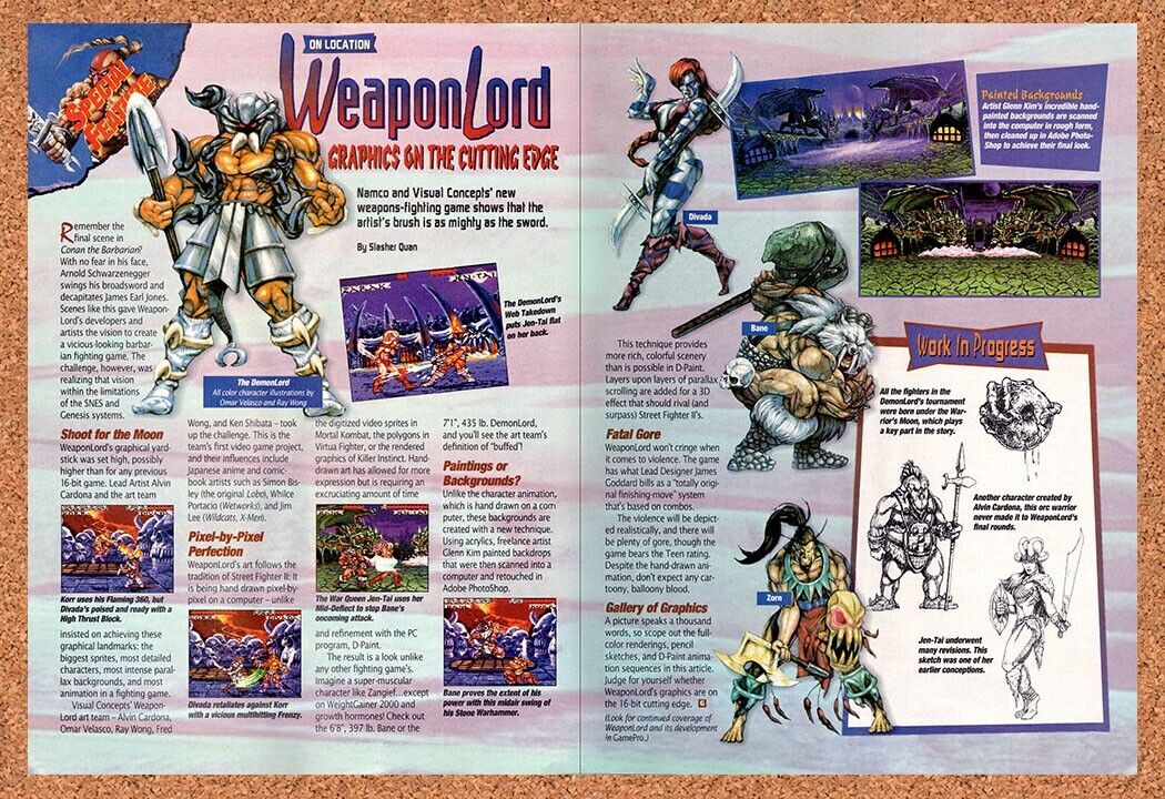 1995 WeaponLord SNES Original Advertisement / Retro Wall Art v1