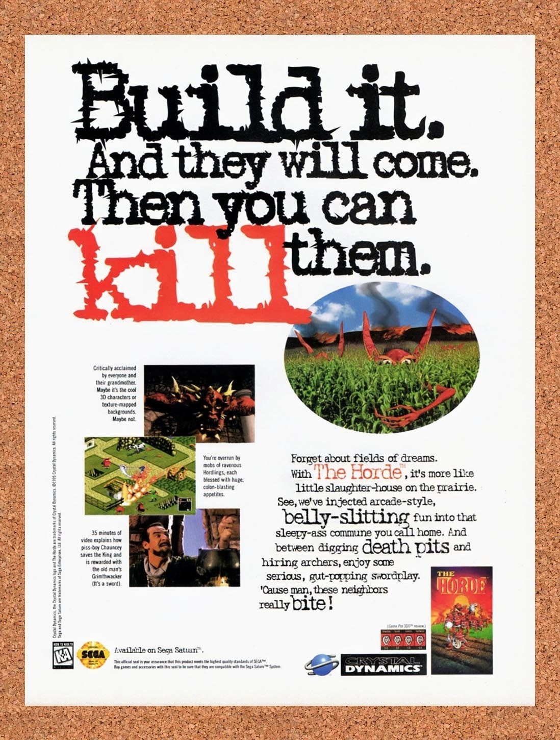 1995 The Horde Saturn Original Advertisement / Retro Promo v4