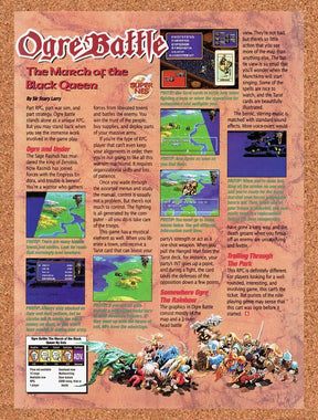 1995 Ogre Battle March Of The Black Queen SNES Original Ad / Retro Wall Art v1