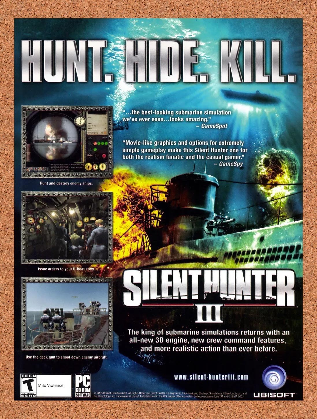 2005 Silent Hunter III PC Original Advertisement / Retro Promo v1
