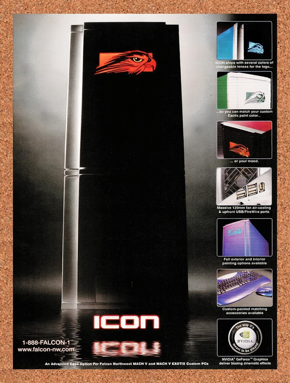2004 Falcon Northwest Icon PC Cases Original Advertisement / Retro Promo v1