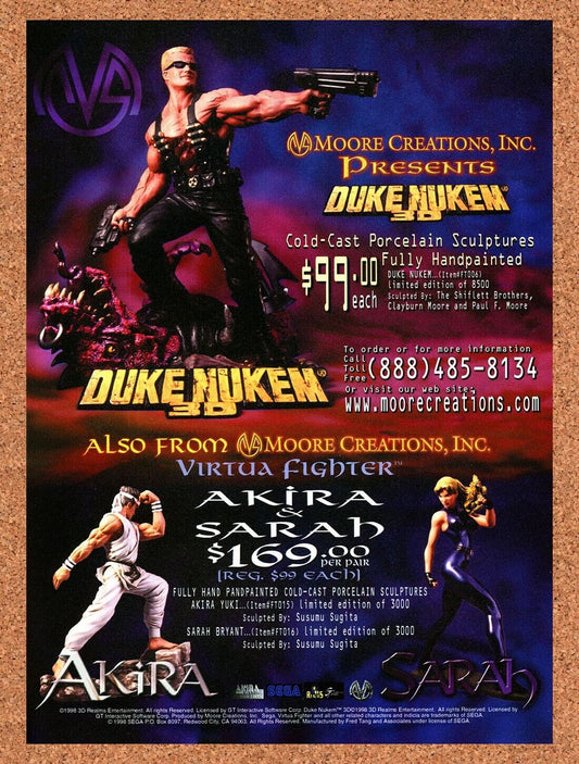 Duke Nukem 3D PC Original 1999 Ad Authentic Porcelain Figures Video Game Promo