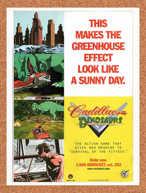 Cadillacs And Dinosaurs PC Original 1995 Vintage Ad - Video Game Promo
