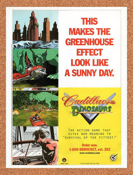 Cadillacs And Dinosaurs PC Original 1995 Vintage Ad - Video Game Promo