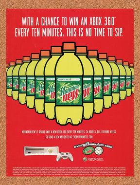 2005 Mountain Dew Xbox 360 Original Advertisement / Retro Promo v2