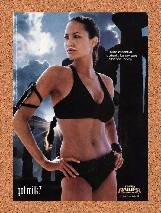 Tomb Raider Movie Got Milk? Original 2004 Ad Angelina Cradle Of Life Promo