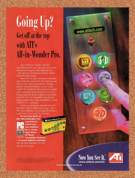 1997 ATI All-In-Wonder Going Up? Ad Original Advertisement / Retro Promo v4