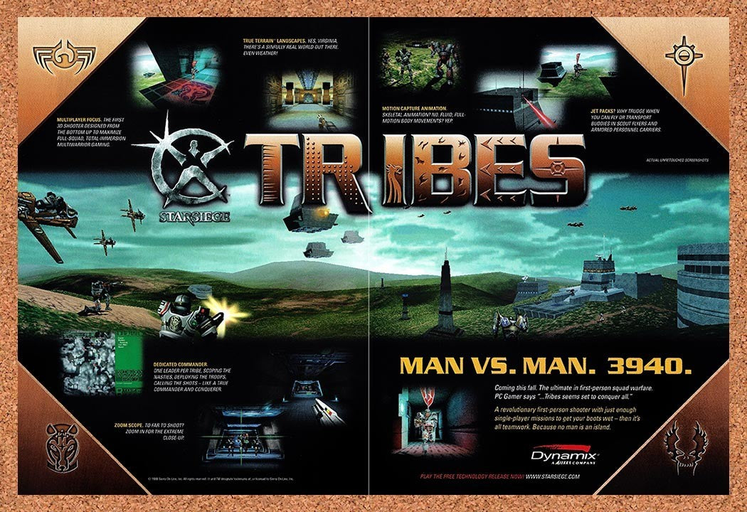 1998 Starsiege Tribes PC Original Advertisement / Retro Promo v10