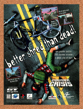 1998 Courier Crisis PS1 Original Advertisement / Retro Wall Art v1