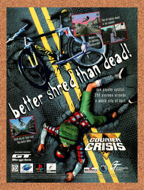 1998 Courier Crisis PS1 Original Advertisement / Retro Wall Art v1