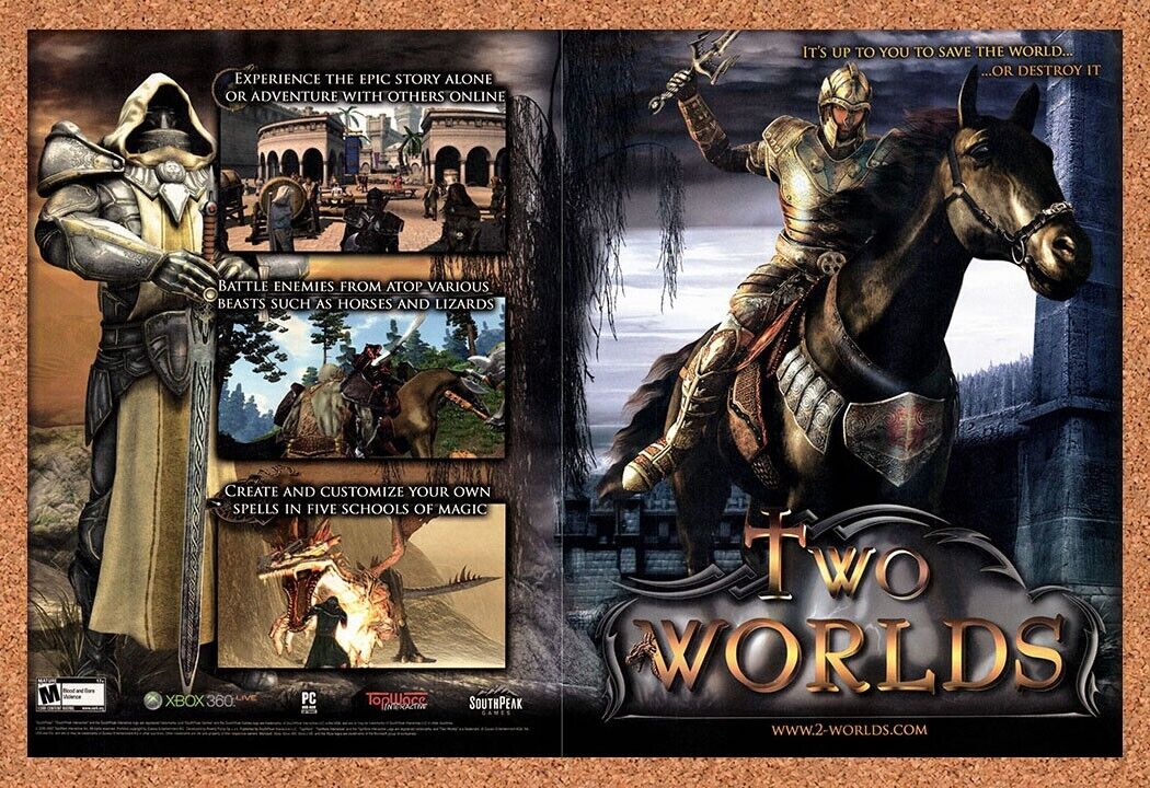 Two Worlds PC Original 2007 Vintage Ad - Video Game Art Promo