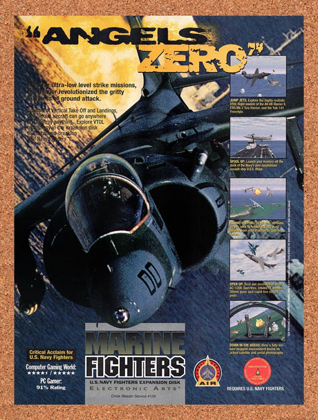 1995 US Navy Fighters Marine Fighters PC Original Ad / Retro Wall Art v1