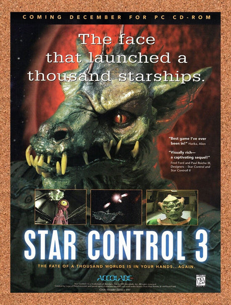 Star Control 3 PC Original 1995 Vintage Ad - Video Game Promo