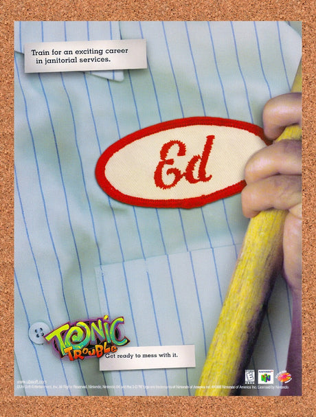 1998 Tonic Trouble N64 Original Advertisement / Retro Wall Art v1