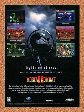 Mortal Kombat II Sega Saturn Original 1997 Ad Authentic Video Game Promo