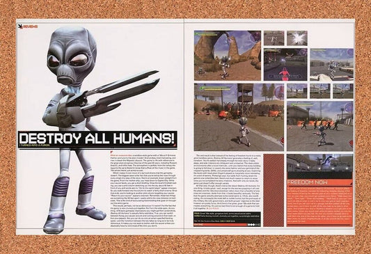 Destroy All Humans! PS2 Original 2006 Ad Authentic Sony Launch Video Game Promo