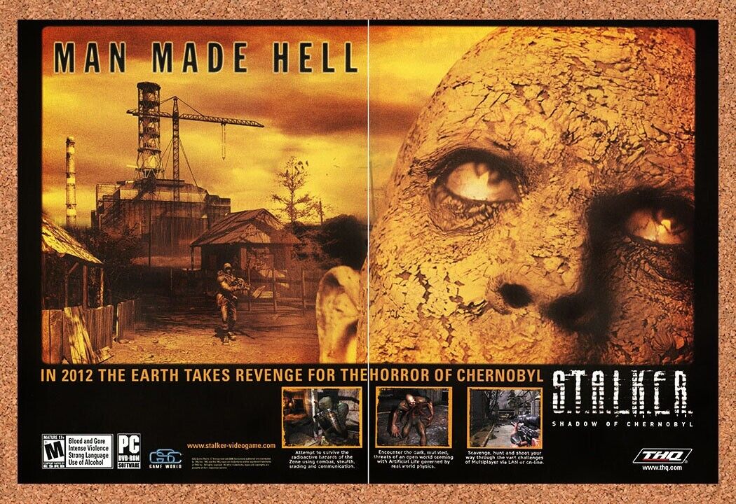 Stalker Shadow Of Chernobyl PC Original 2007 Vintage Ad - THQ Video Game Promo