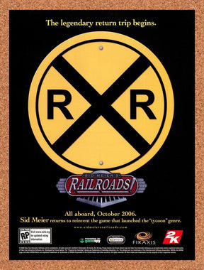 2006 Sid Meier's Railroads PC Original Advertisement / Retro Promo v1