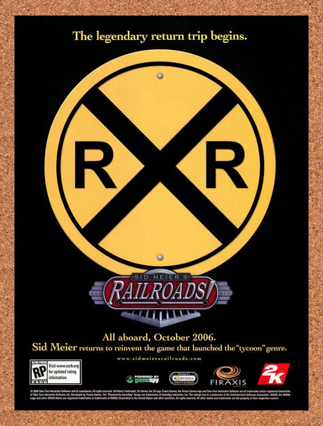 2006 Sid Meier's Railroads PC Original Advertisement / Retro Promo v1
