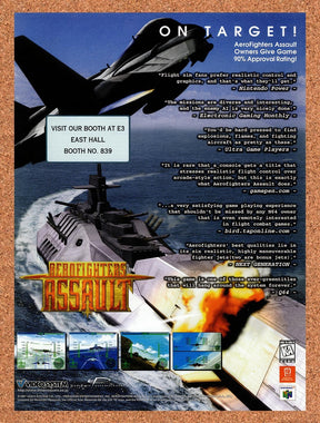 1998 Aero Fighters Assault N64 Original Advertisement / Retro Promo v3