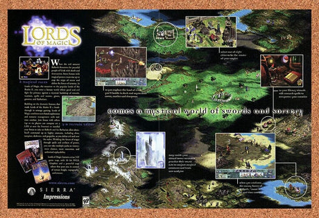 Lords Of Magic PC Original 1997 Print Ad Authentic Sierra Video Game Art Promo