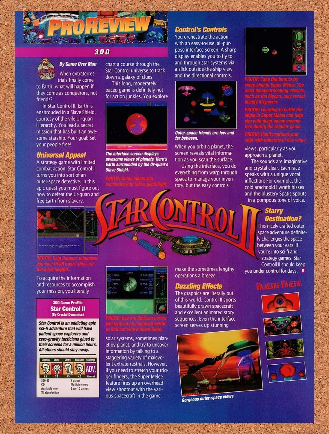 1994 Star Control II 3DO Original Advertisement / Retro Promo vr1