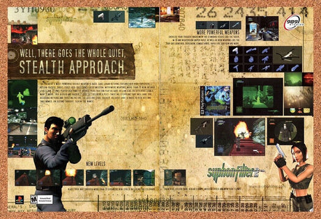 Syphon Filter 2 PS1 Original 2002 Vintage Ad - Video Game Art Promo