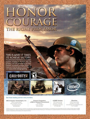 2006 Call Of Duty 2 Intel Original Advertisement / Retro Promo v2