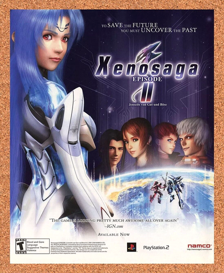 Xenosaga Episode II PS2 Original 2007 Ad Authentic Namco Video Game Promo v2