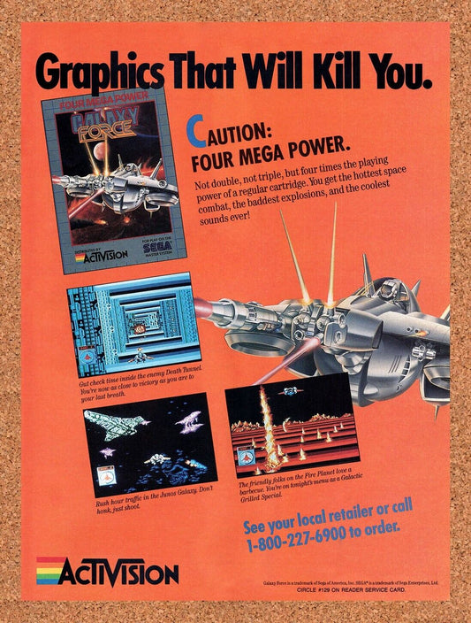 1988 Galaxy Force Genesis Original Advertisement / Retro Wall Art v1