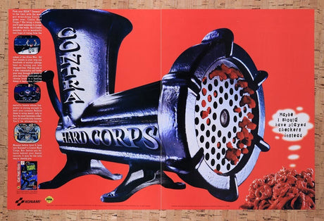 1994 Contra Hard Corps Konami Original Advertisement / Retro Wall Art v1