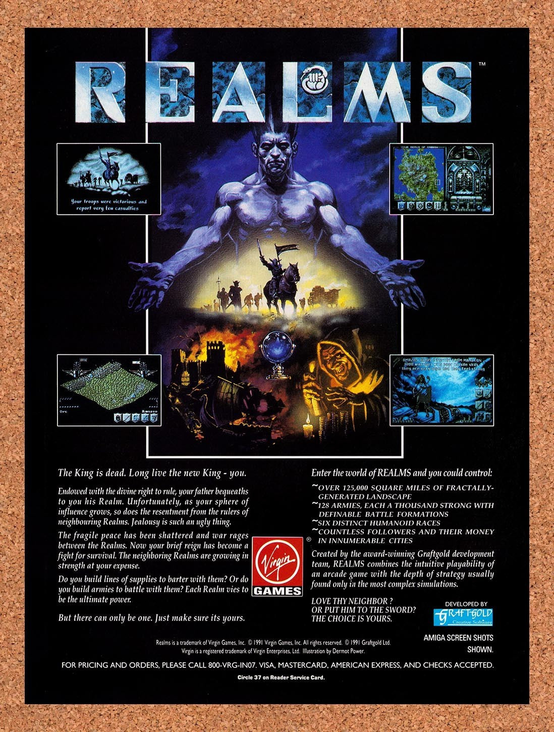 1992 Realms MS-DOS Original Advertisement / Retro Promo v1