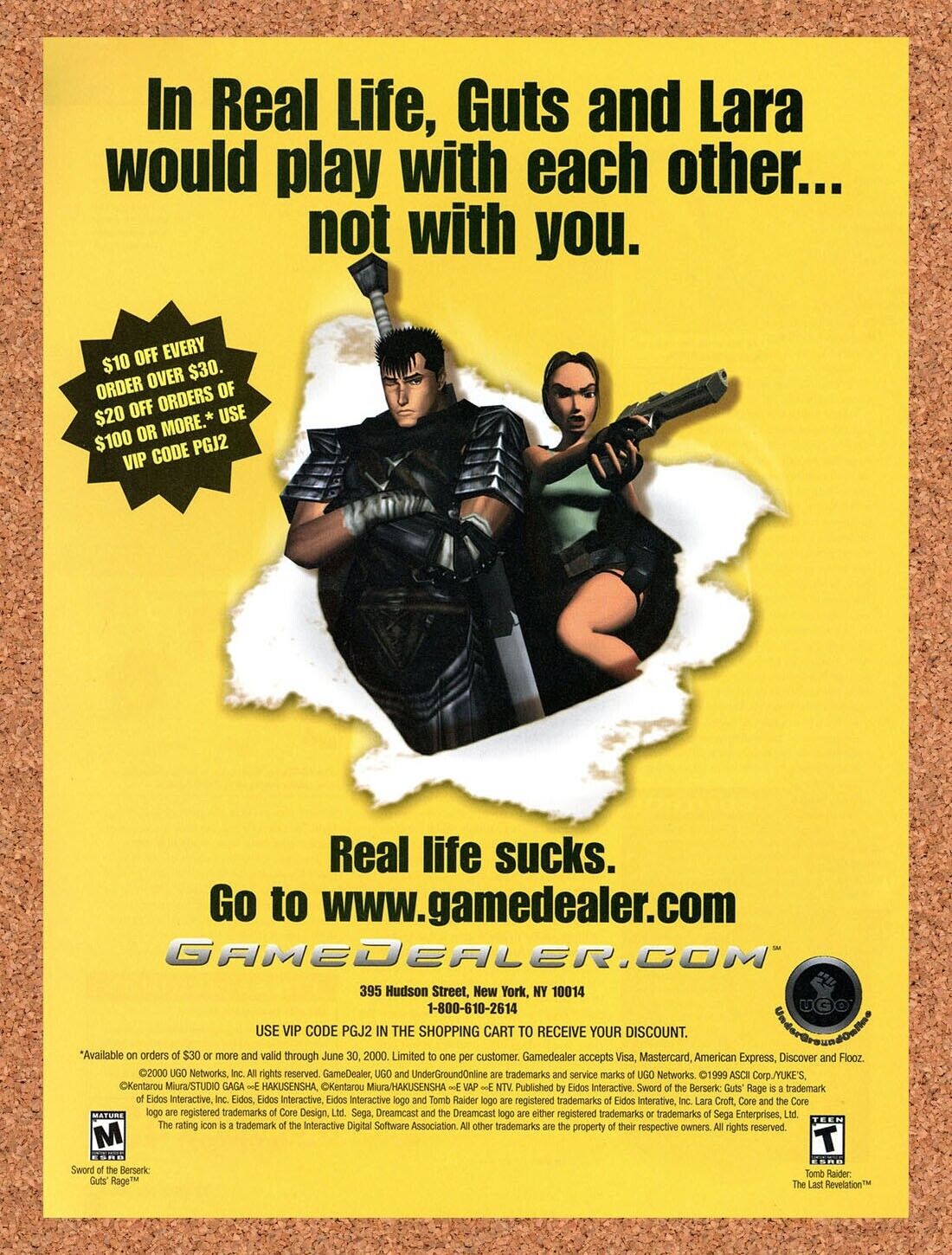 Game Dealer Buy Trade Original 2001 Ad Authentic Tomb Raider Video Game Promo