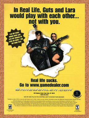 Game Dealer Buy Trade Original 2002 Ad Authentic Tomb Raider Video Game Promo