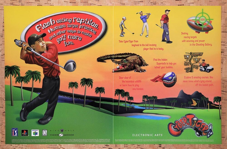 1999 Cyber Tiger PS1 Original Advertisement / Retro Wall Art v1