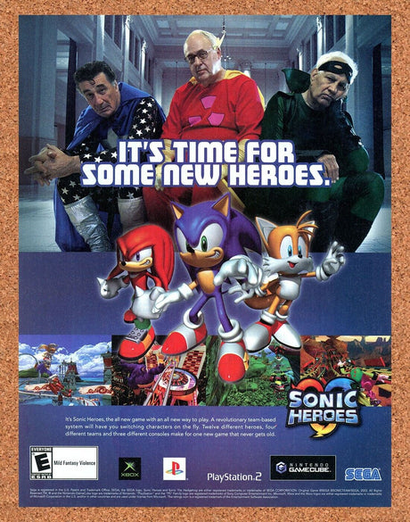 Sonic Heroes GameCube Original 2004 Print Ad Authentic Sega Video Game Art Promo