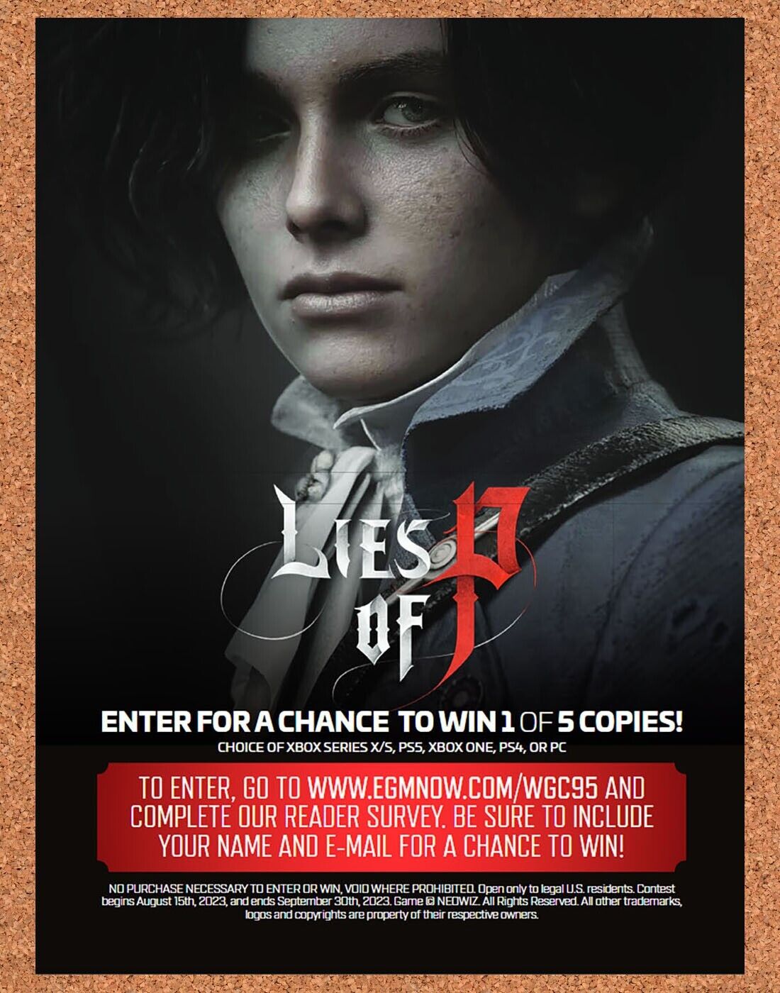 Lies Of P PS5 Original 2023 Ad - Video Game Sweepstakes Display Promo