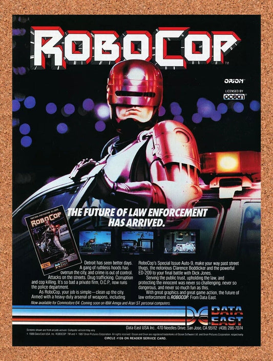 Robocop NES Original 1987 Nintendo Ad Authentic Nintendo Video Game Promo