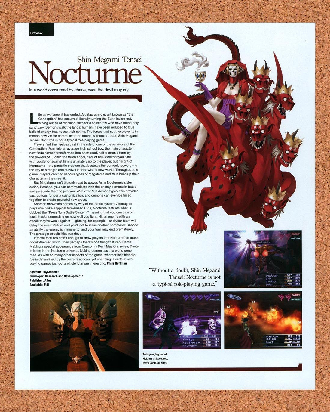 2004 Shin Megami Tensei Nocturne PS2 Original Advertisement / Retro Promo v1