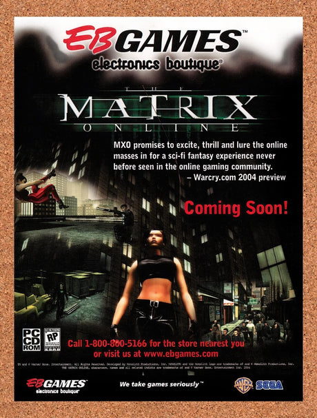 2004 Matrix Online EB Games Original Advertisement / Retro Promo v7