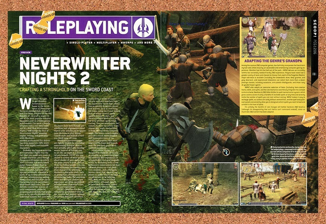 2006 Neverwinter Nights 2 PC Original Advertisement / Retro Promo vr3