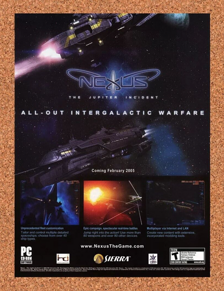 Nexus The Jupiter Incident PC Original 2007 Ad Authentic Video Game Promo